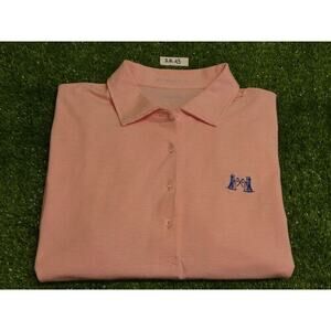 B Draddy Womens Margie Stripe Golf Shirt NGLA Logo Pink/White Large